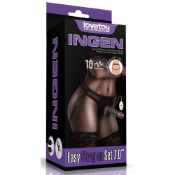 LoveToy Gode Ceinture Vibrant Easy Strap-On 12 x 3.7 cm Marron